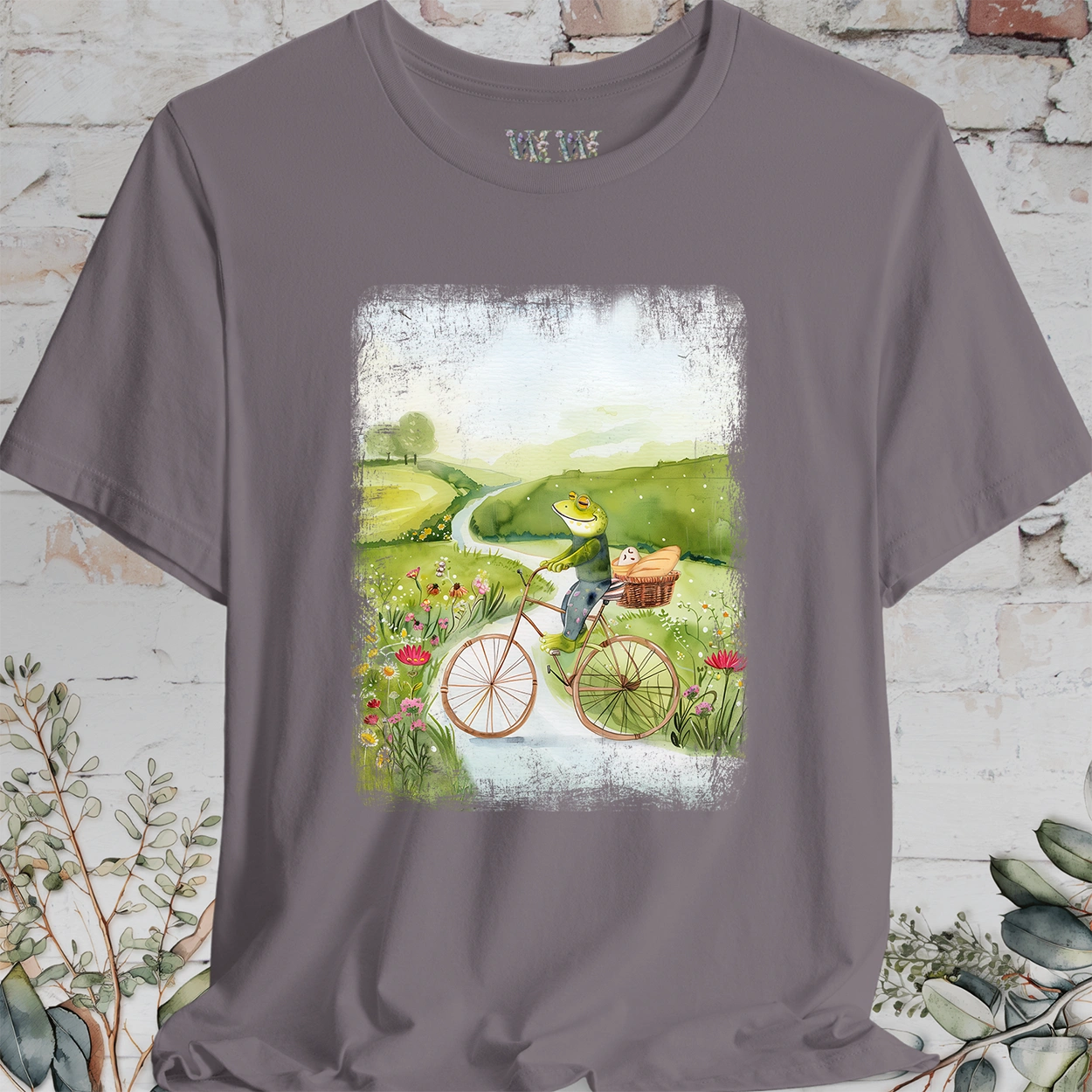 Frog on bike #1, unisex T-Shirt