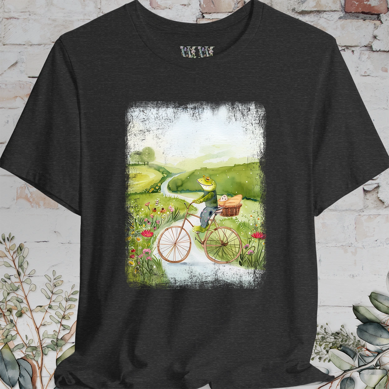 Frog on bike #1, unisex T-Shirt