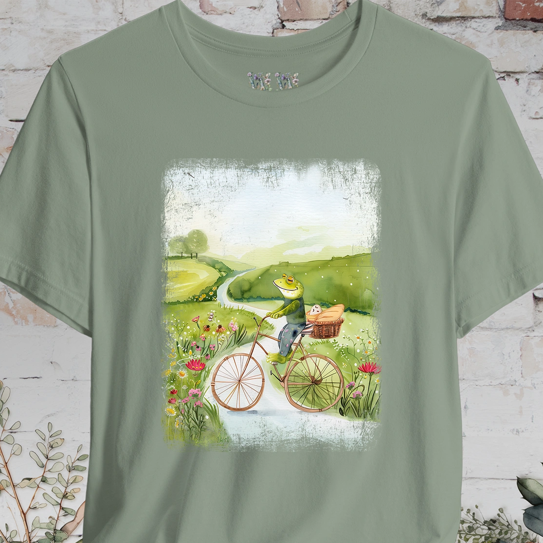 Frog on bike #1, unisex T-Shirt