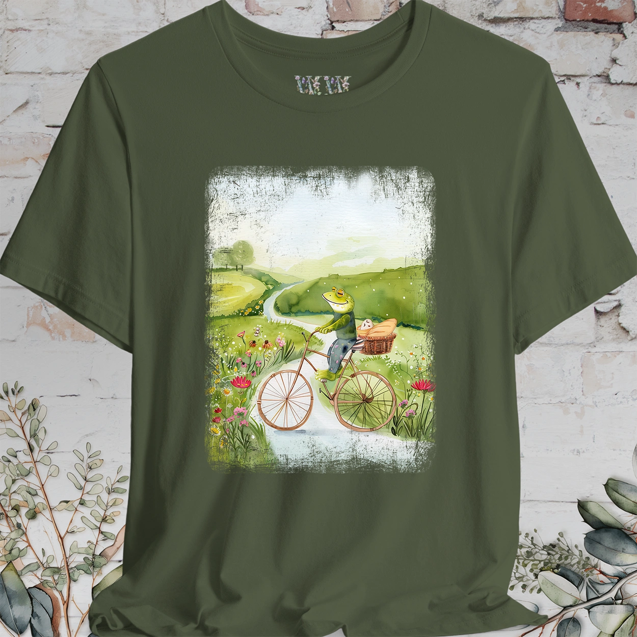 Frog on bike #1, unisex T-Shirt
