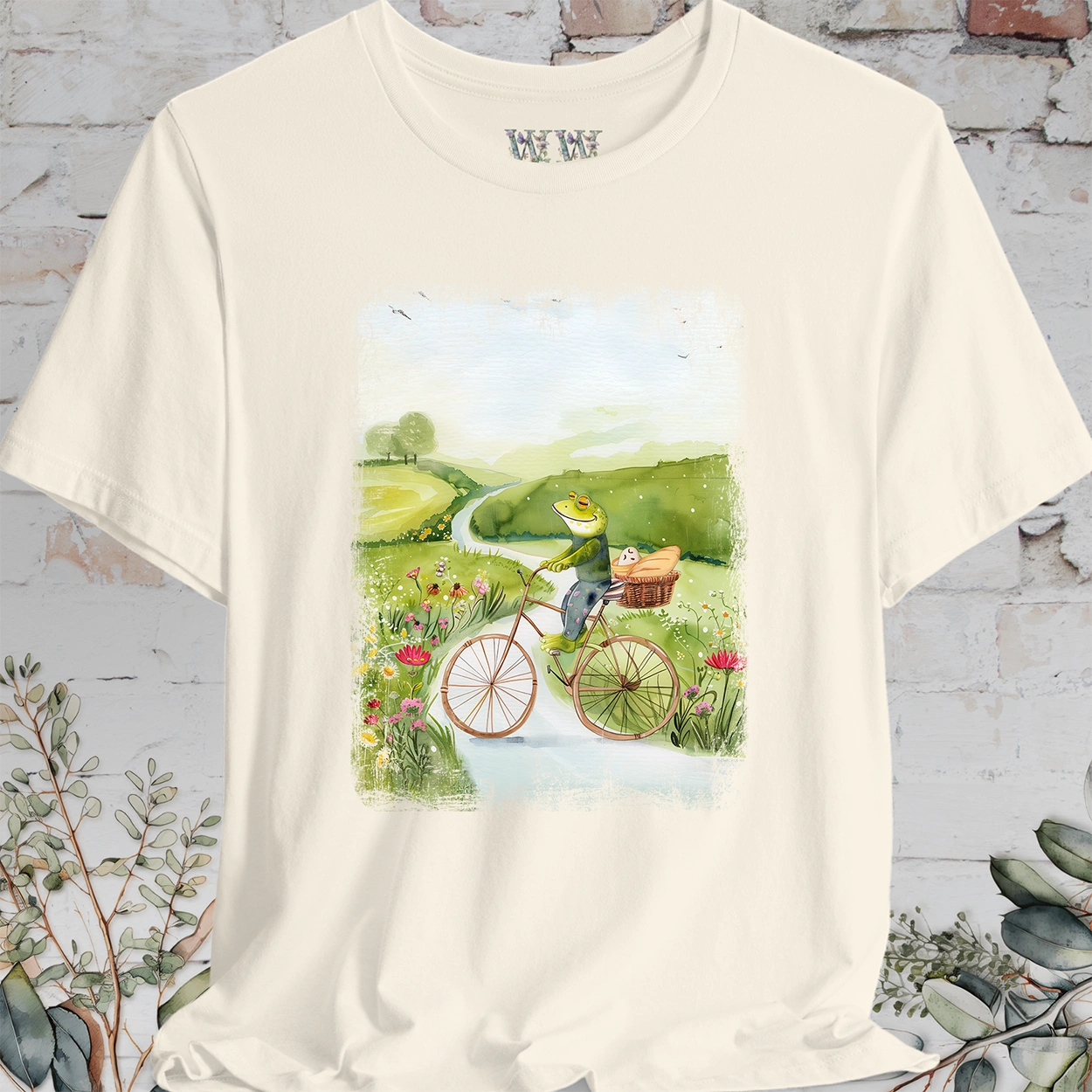 Frog on bike #1, unisex T-Shirt