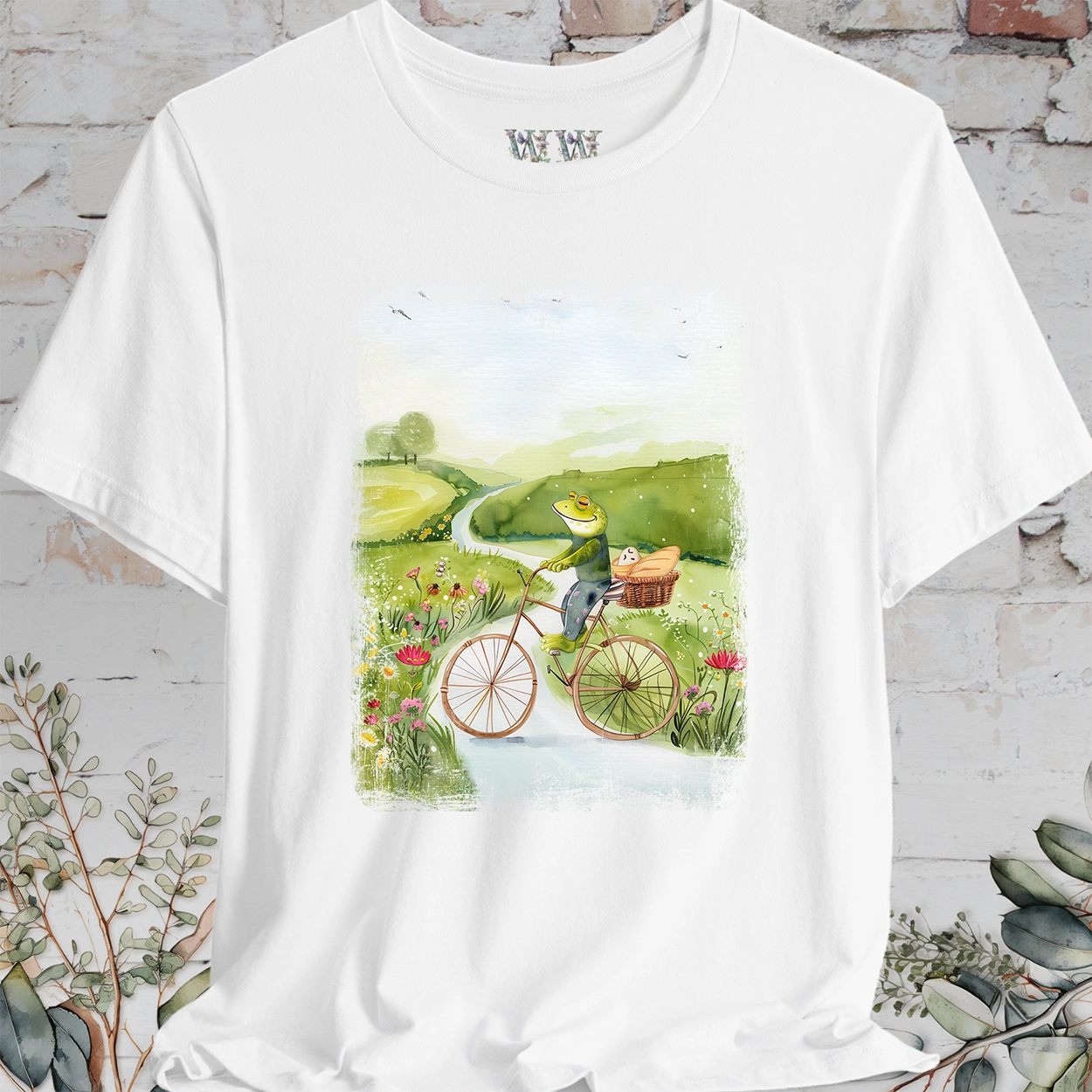 Frog on bike #1, unisex T-Shirt
