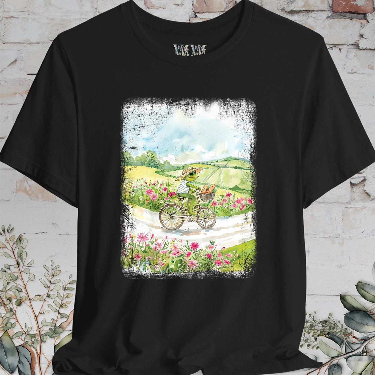 Frog on bike #2, unisex T-Shirt