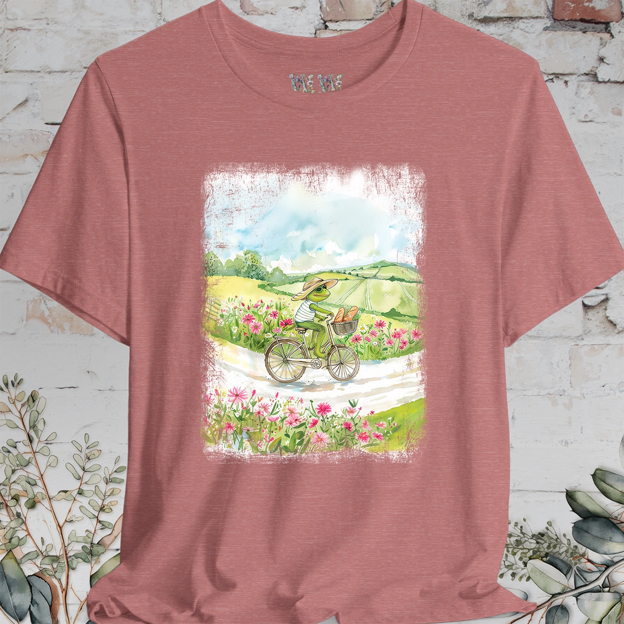 Frog on bike #2, unisex T-Shirt