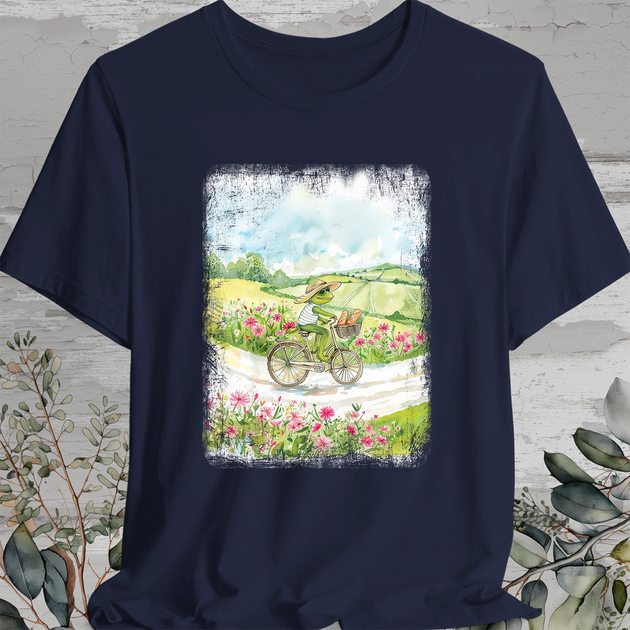 Frog on bike #2, unisex T-Shirt