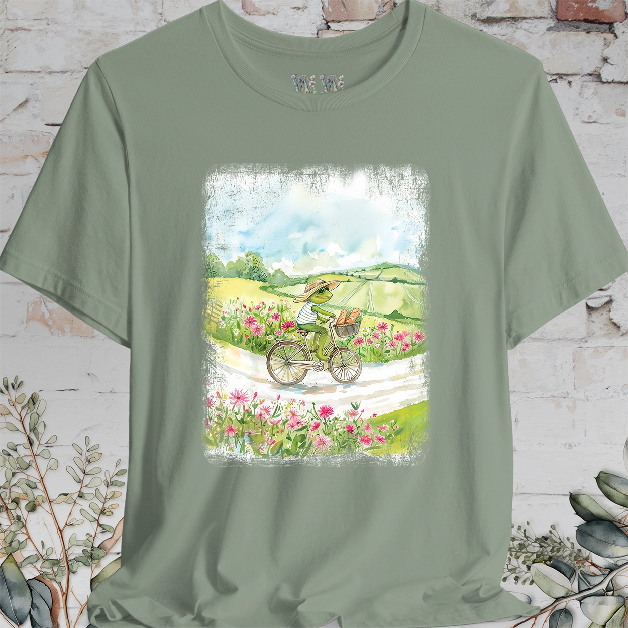 Frog on bike #2, unisex T-Shirt