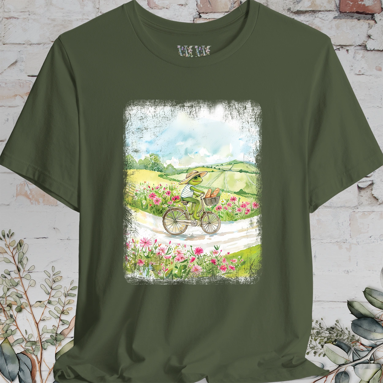 Frog on bike #2, unisex T-Shirt