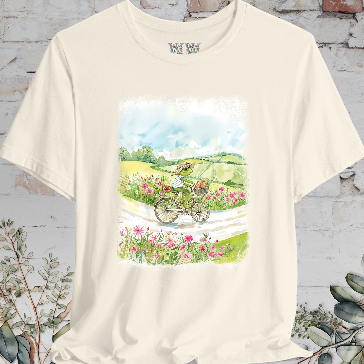 Frog on bike #2, unisex T-Shirt