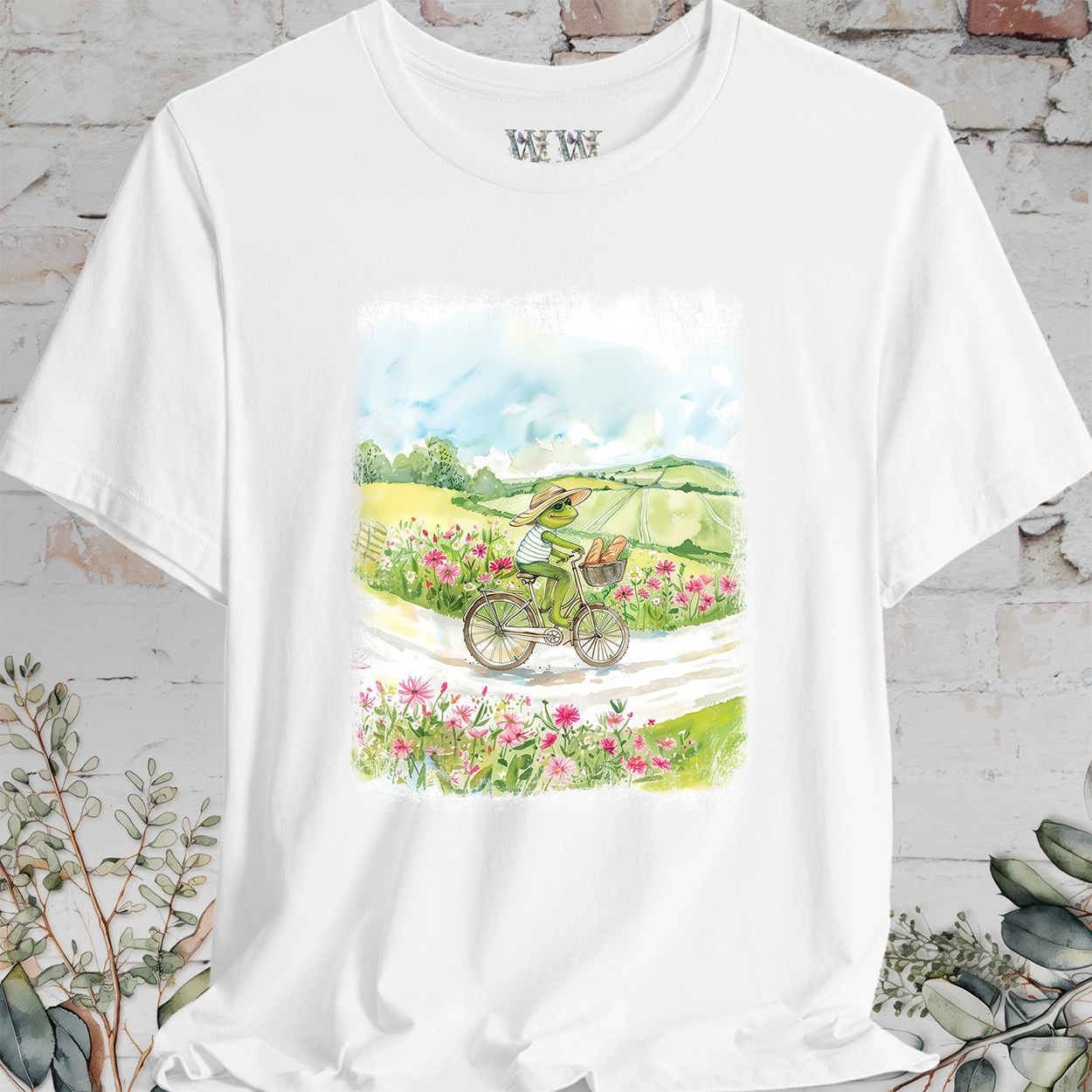 Frog on bike #2, unisex T-Shirt