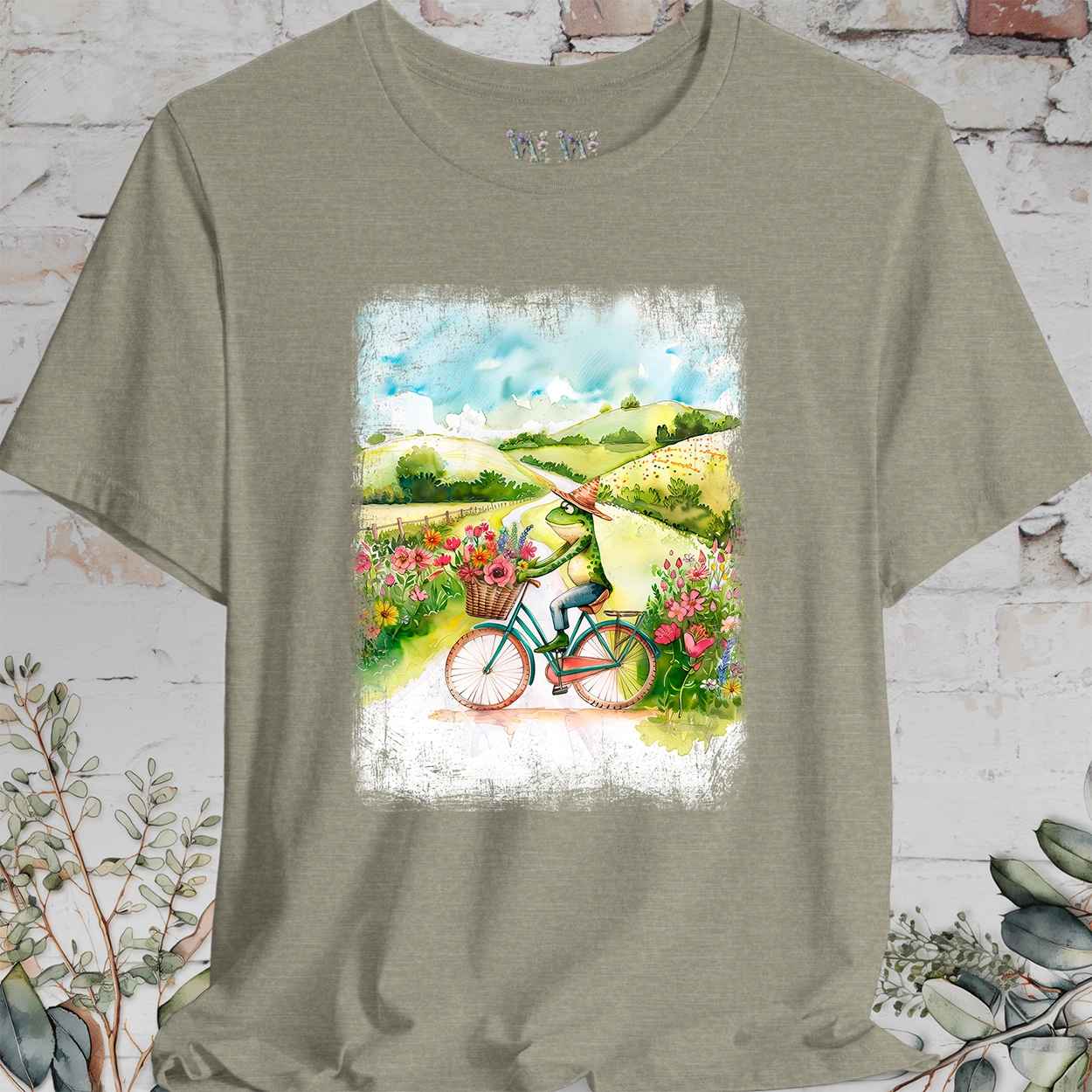 Frog on bike #3, unisex T-Shirt