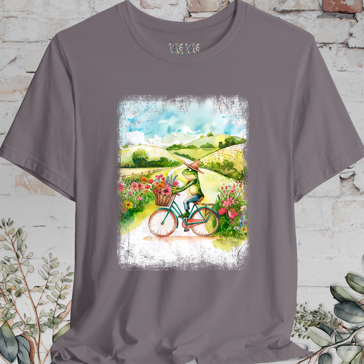 Frog on bike #3, unisex T-Shirt