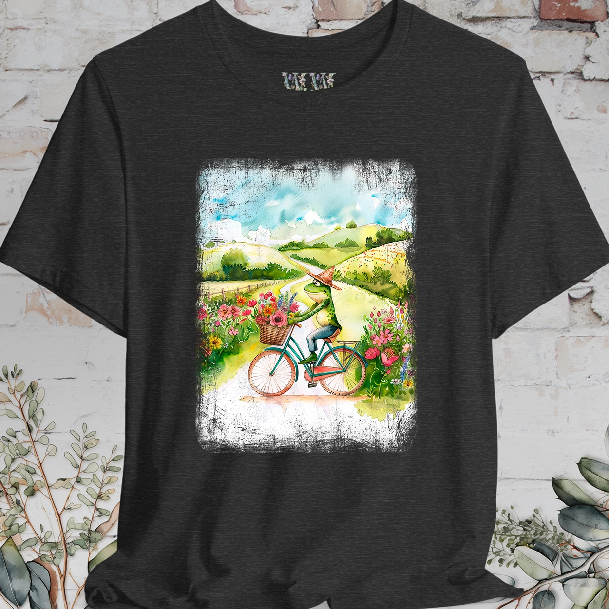 Frog on bike #3, unisex T-Shirt