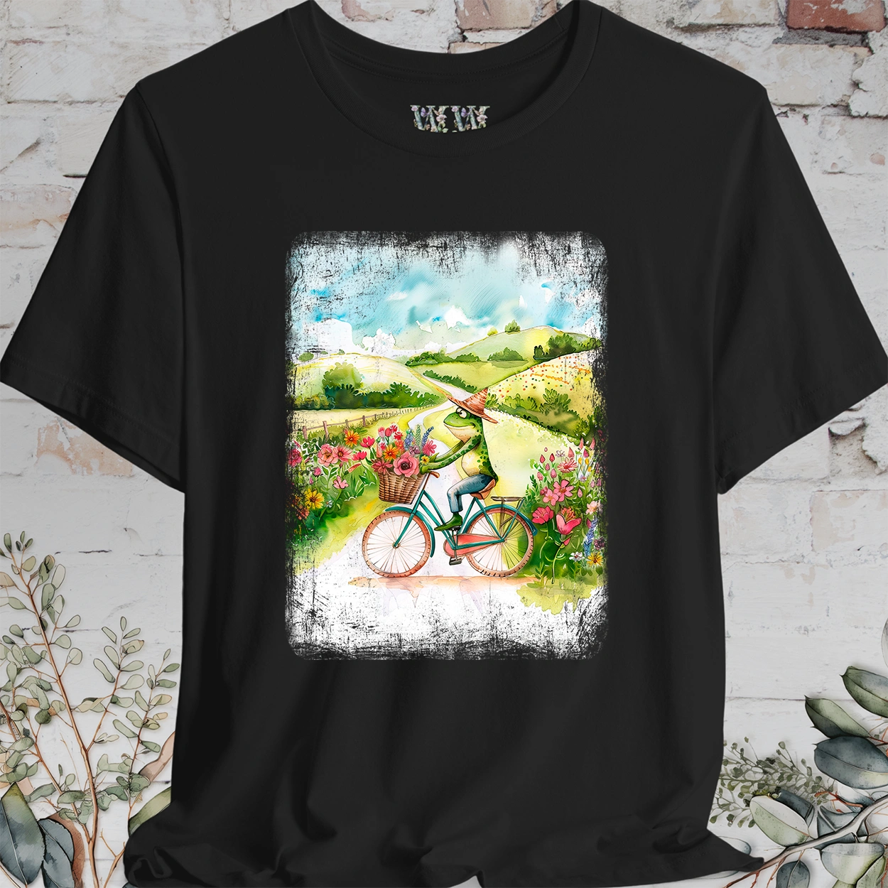 Frog on bike #3, unisex T-Shirt