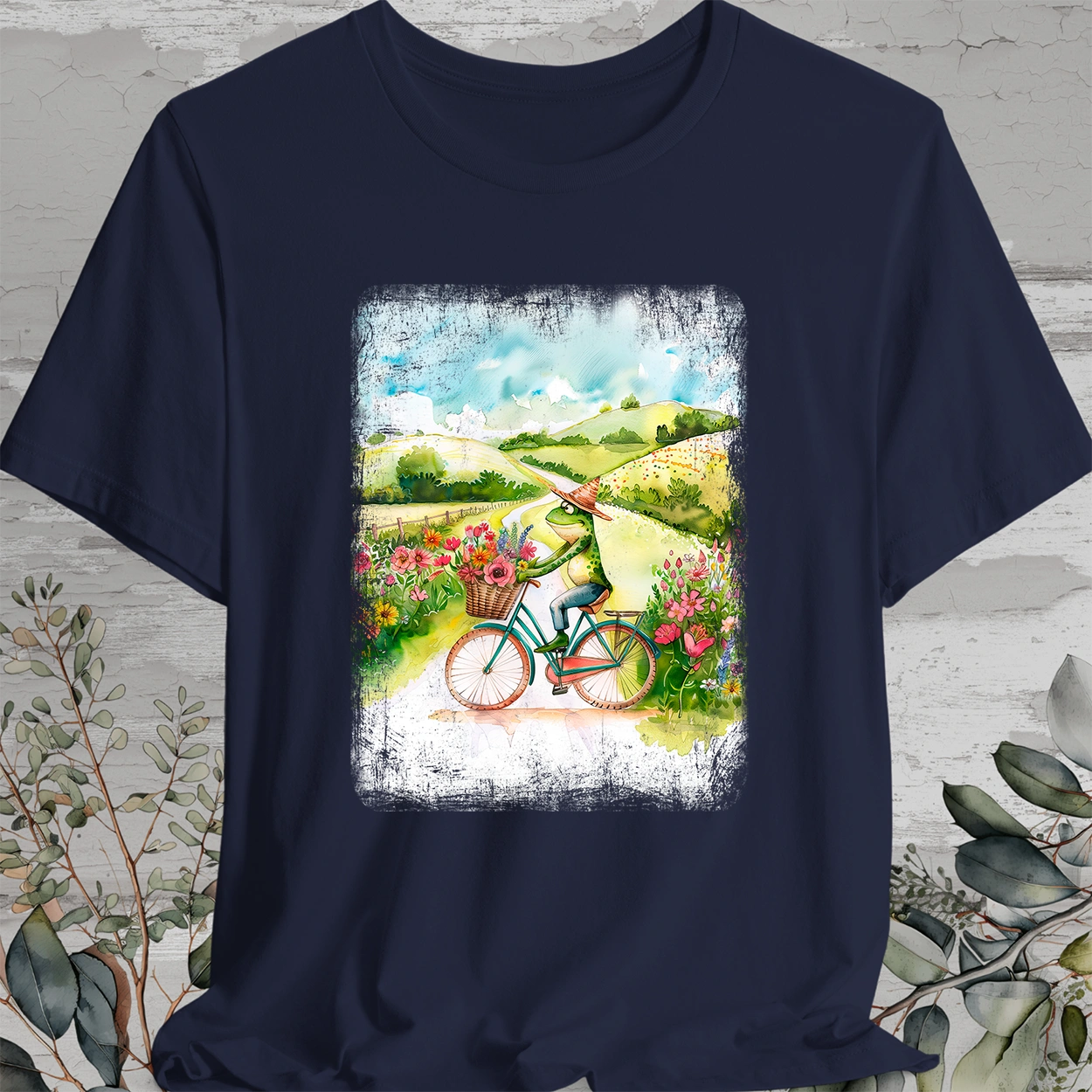 Frog on bike #3, unisex T-Shirt