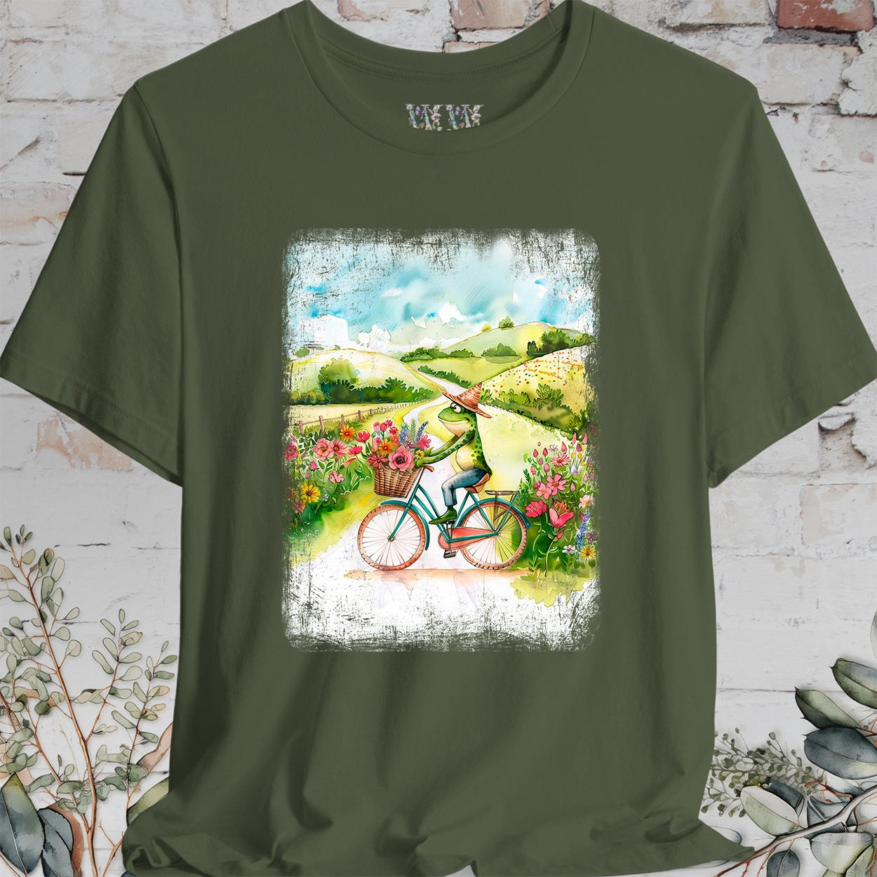 Frog on bike #3, unisex T-Shirt