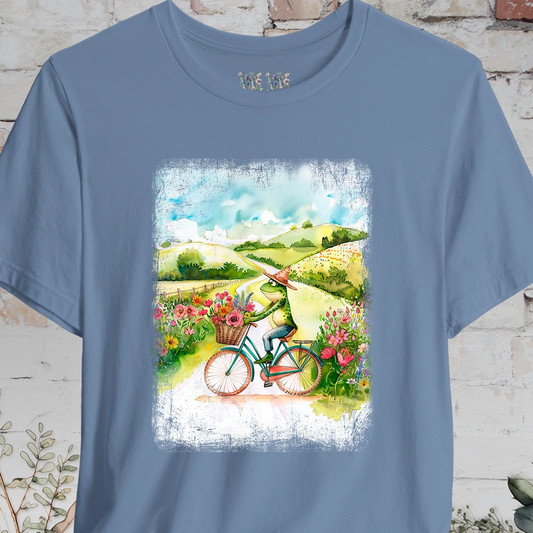 Frog on bike #3, unisex T-Shirt