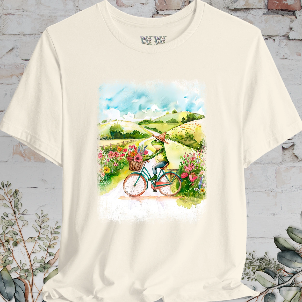Frog on bike #3, unisex T-Shirt