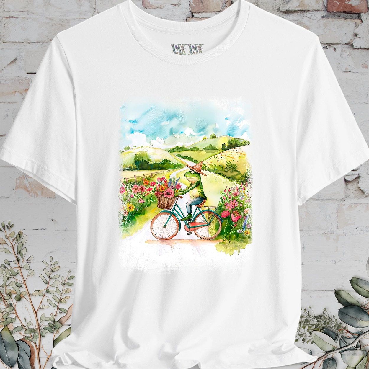 Frog on bike #3, unisex T-Shirt