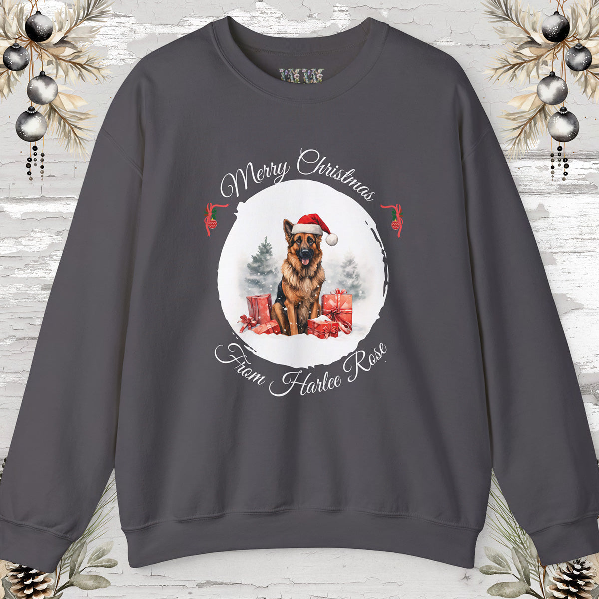 German Shepherd Personalized Christmas Sweatshirt