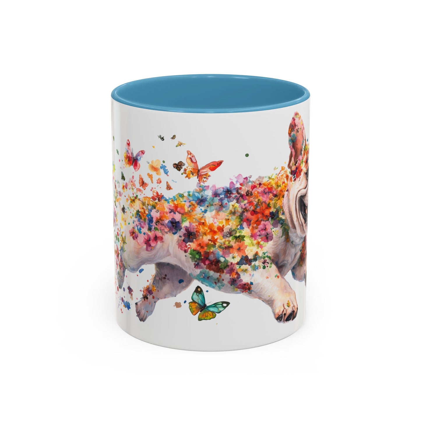 French Bulldog running personalized colourful Mugs, 11oz