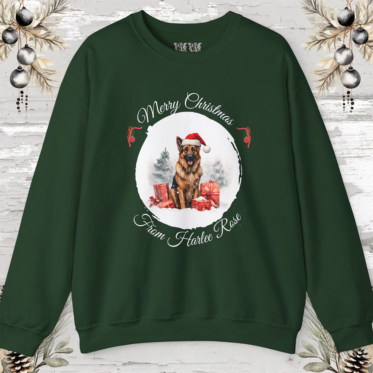 German Shepherd Personalized Christmas Sweatshirt