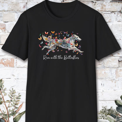 Silken Windhound, Run with the Butterflies, Unisex T-Shirt