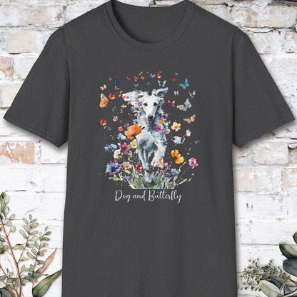 Silken Windhound - Dog & butterfly, unisex T-Shirt