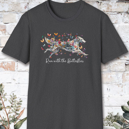 Silken Windhound, Run with the Butterflies, Unisex T-Shirt