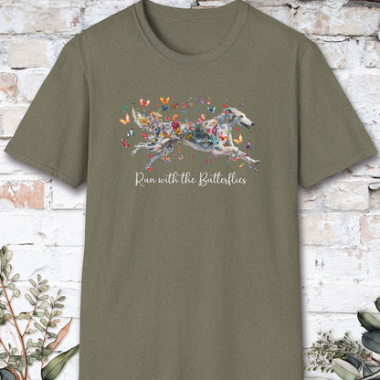 Silken Windhound, Run with the Butterflies, Unisex T-Shirt