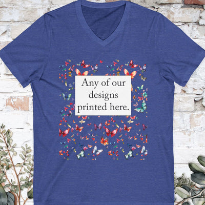 V NECK TEE - ANY OF OUR DESIGNS