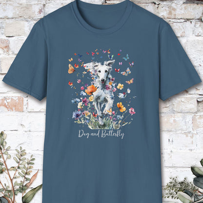 Silken Windhound - Dog & butterfly, unisex T-Shirt