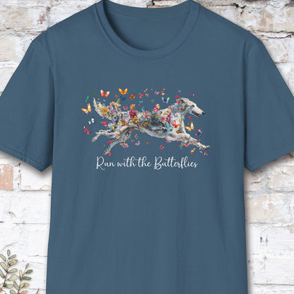 Silken Windhound, Run with the Butterflies, Unisex T-Shirt
