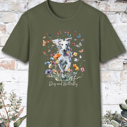 Silken Windhound - Dog & butterfly, unisex T-Shirt
