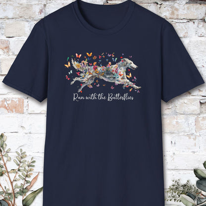 Silken Windhound, Run with the Butterflies, Unisex T-Shirt