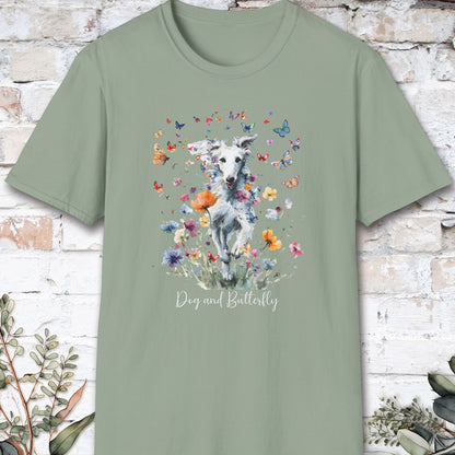 Silken Windhound - Dog & butterfly, unisex T-Shirt