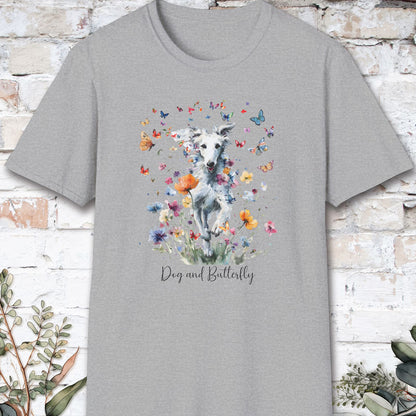 Silken Windhound - Dog & butterfly, unisex T-Shirt
