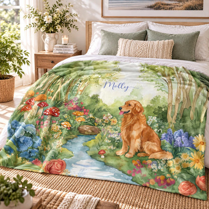 Golden Retriever Personalised Blanket
