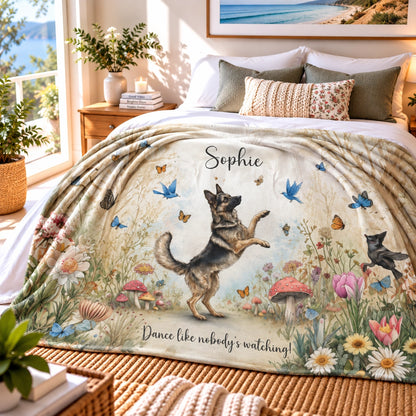 German Shepherd #2 Dancing Mystical Forest Personalised Blanket