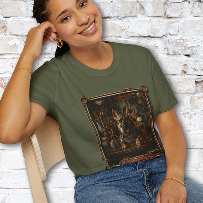 Steampunk German Shepherd #2 Unisex T shirt