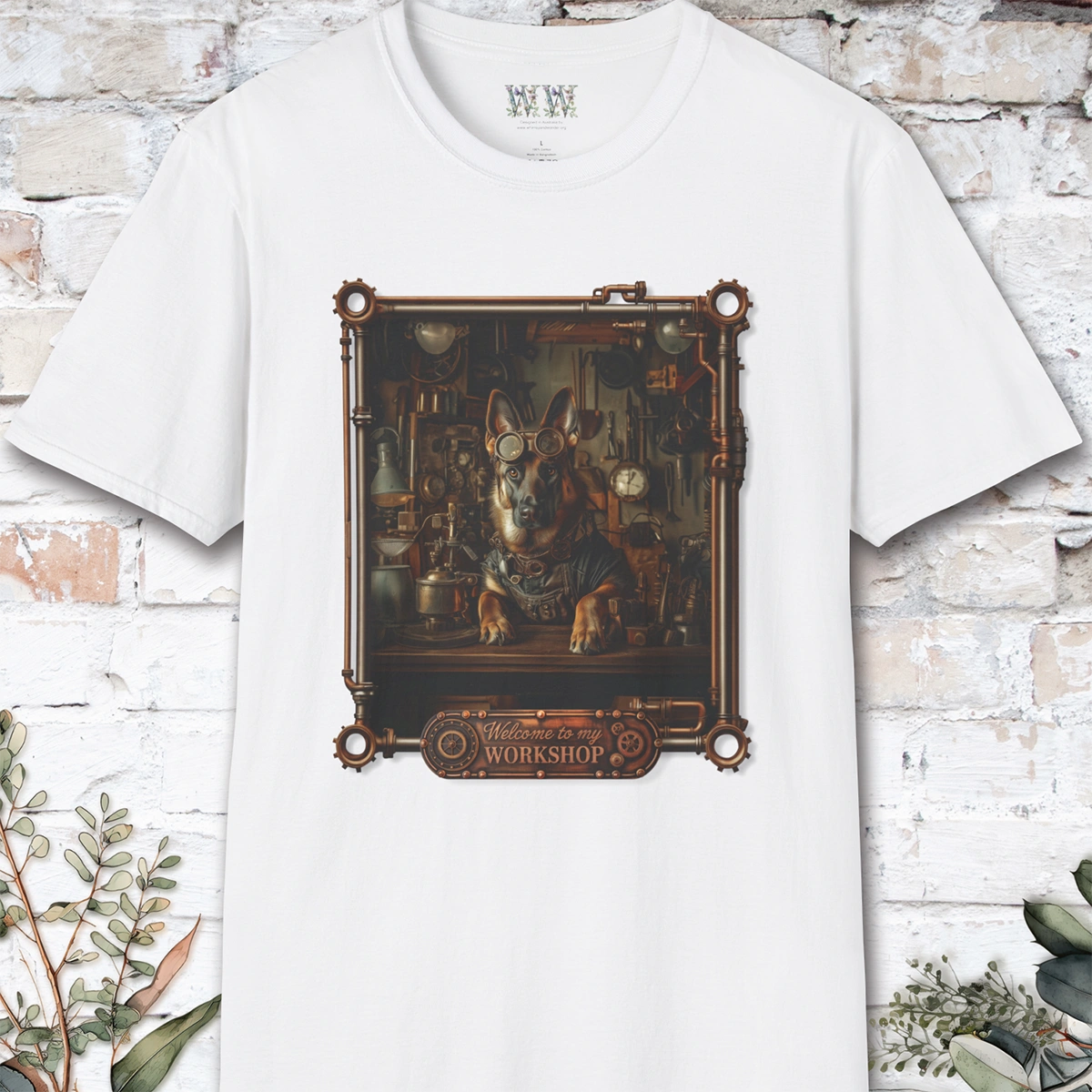 Steampunk German Shepherd #2 Unisex T shirt