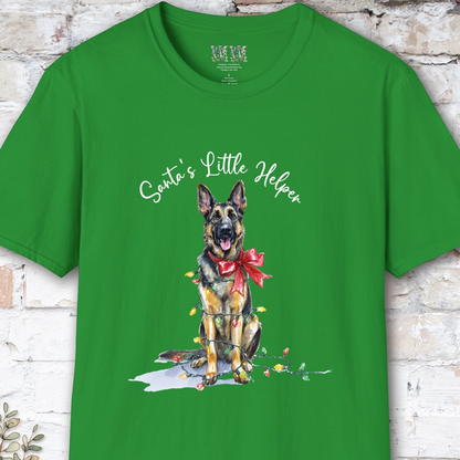 German Shepherd Santa's little helper. unisex T shirt