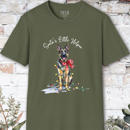German Shepherd Santa's little helper. unisex T shirt