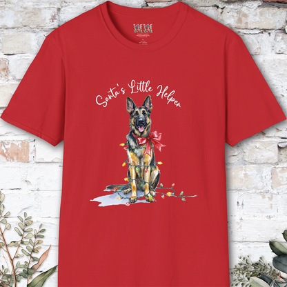 German Shepherd Santa's little helper. unisex T shirt