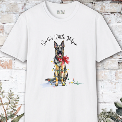German Shepherd Santa's little helper. unisex T shirt