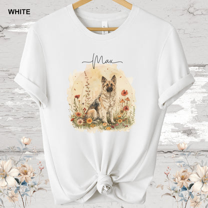 German Shepherd cottage garden T shirt