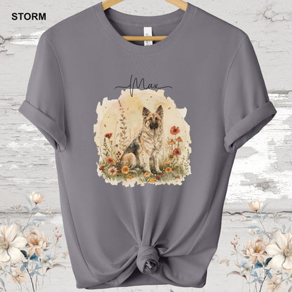 German Shepherd cottage garden T shirt