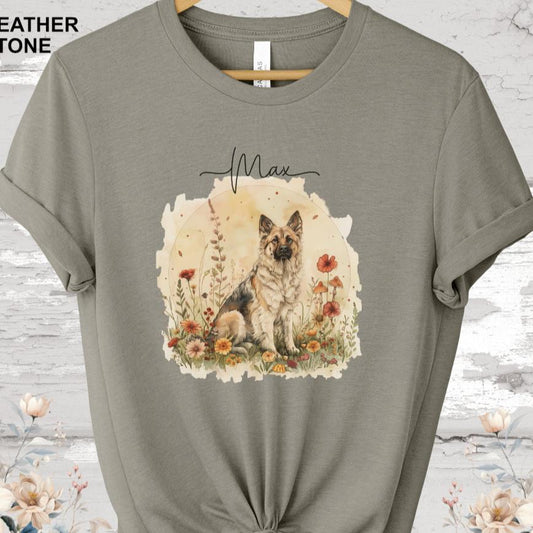 German Shepherd cottage garden T shirt