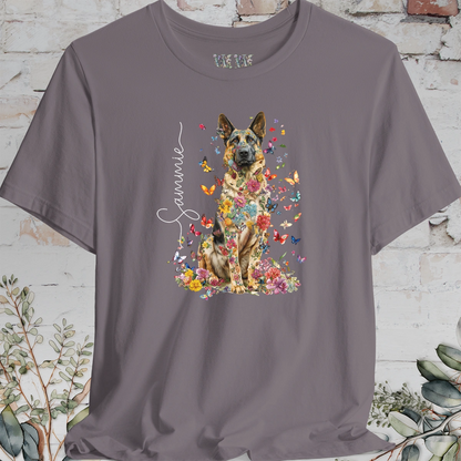 German Shepherd #3 Floral Personalized T shirt