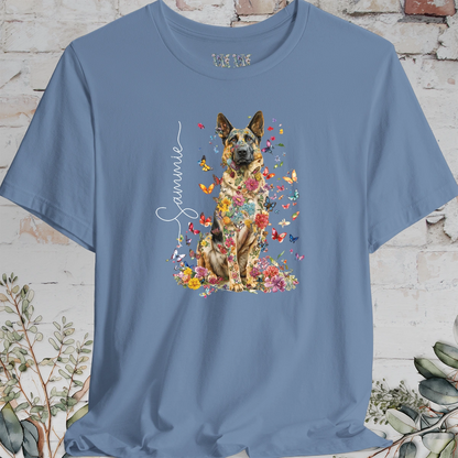German Shepherd #3 Floral Personalized T shirt
