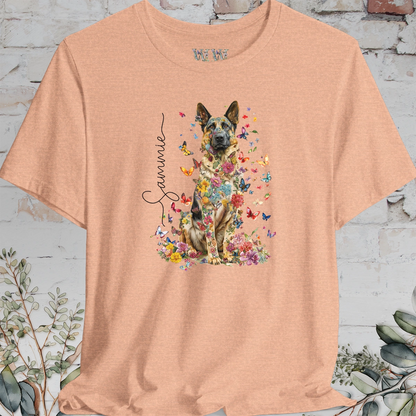 German Shepherd #3 Floral Personalized T shirt